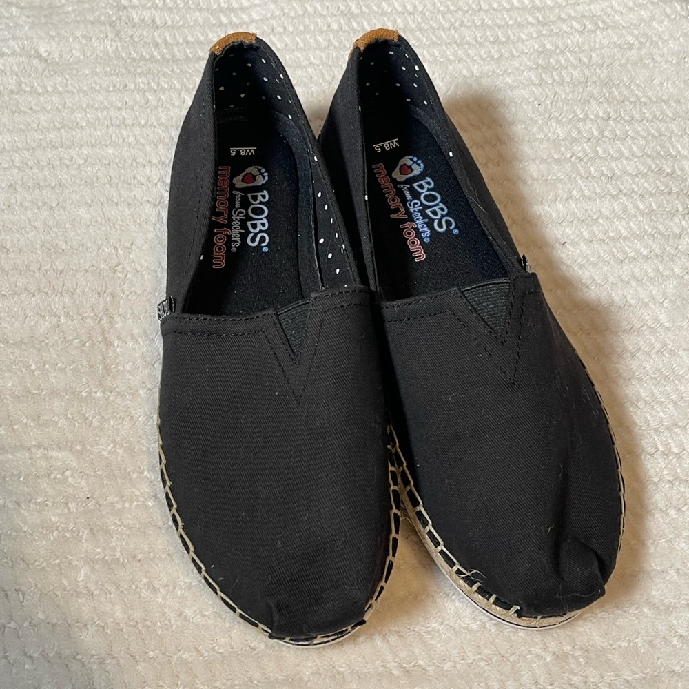 Skechers Black BOBS Canvas Flats